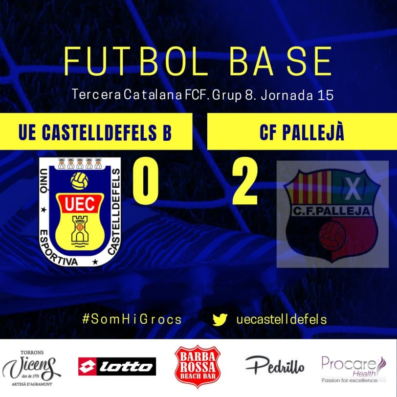 Tercera Catalana (Grup 8). Jornada 15. UE CASTELLDEFELS B - CF PALLEJÀ: 0-2